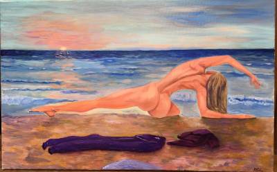 Poza Stretching la răsărit la mare