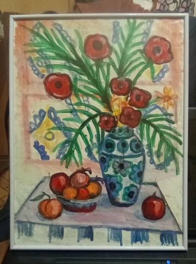 Tablou cu flori și fructe