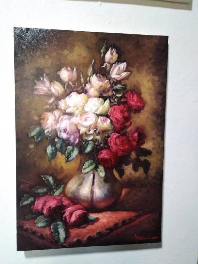 Tablou in ulei pe panza pus pe cadru de 