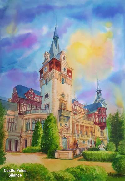 Tablou pictură castelul Peleș.
