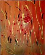 Picturi abstracte/ moderne Maci cu grau copt si neghina
