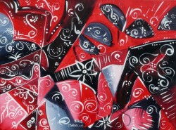 Picturi abstracte/ moderne Negru + rosu