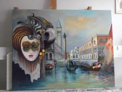 Picturi abstracte/ moderne masca venetiana varianta 3