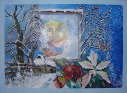 Picturi abstracte/ moderne ,,priviri in iarna de la fereastra,,