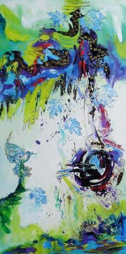 Picturi abstracte/ moderne Colibriul de topaz