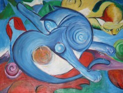 Picturi abstracte/ moderne Cele doua pisici