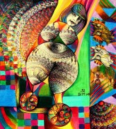 Picturi abstracte/ moderne Femeia rulanta
