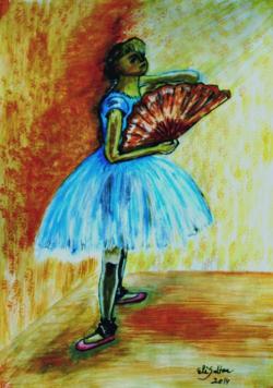 Picturi acuarela Balerina in pauza