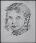 Picturi alb negru Cap de fetita