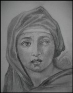 Picturi alb negru Sibyla din delphi