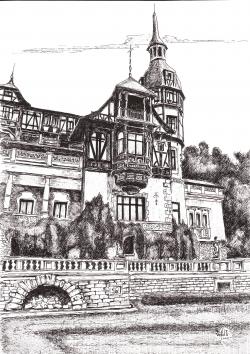 Picturi alb negru Castelul Peles