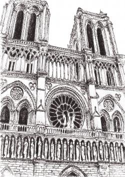 Picturi alb negru Catedrala Notre Dame