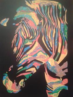 Picturi cu animale zebra colorata