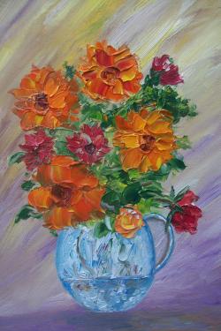 Picturi cu flori Statica cu flori de toamna