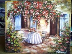 Picturi cu flori terasa cu flori