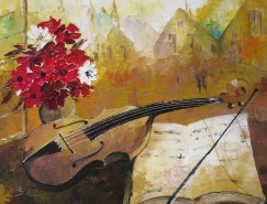 Picturi cu flori Music2