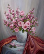 Picturi cu flori Inocenta in roz