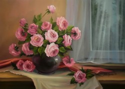 Picturi cu flori Parfum  rubiniu