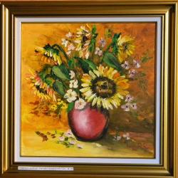 Picturi cu flori Floarea soarelui in vaza
