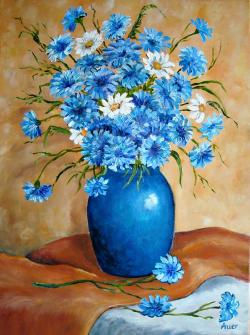 Picturi cu flori Albastrele -