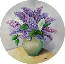 Picturi cu flori Liliac in vaza