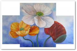 Picturi cu flori Triptic cu maci -