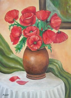 Picturi cu flori Vaza cu maci -