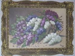 Picturi cu flori Cos cu liliac