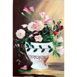 Picturi cu flori Flori roz 001