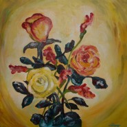 Picturi cu flori Vaza cu flori primite la absolvire