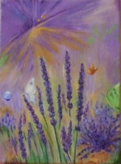 Picturi cu flori Delectare in culori de lavanda