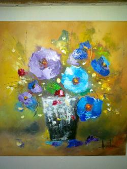 Picturi cu flori  FLORI ALBASTRE