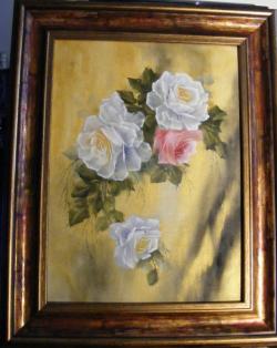 Picturi cu flori Floral alb si roz