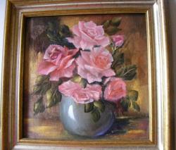 Picturi cu flori Glastra cu roze