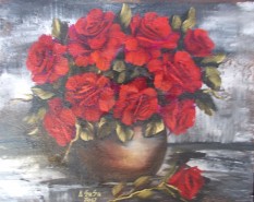 Picturi cu flori Trandafiri rosii