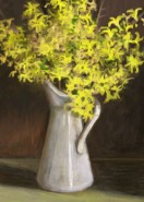 Picturi cu flori Forsythia in cana
