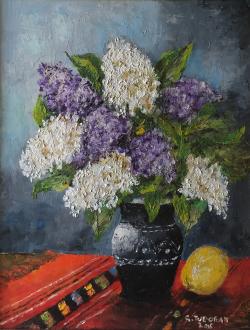 Picturi cu flori Flori de liliac.