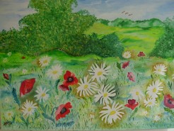 Picturi cu flori Camp cu flori