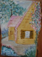 Picturi cu flori Casuta cu floricele