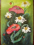 Picturi cu flori Maci si musetel