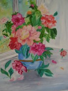 Picturi cu flori Primavara din fereastra