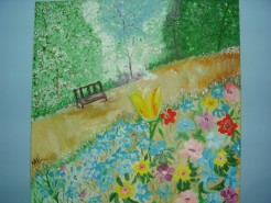 Picturi cu flori Primavara in parc
