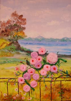 Picturi cu flori Roze de matase