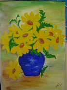 Picturi cu flori Vaza cu flori galbene