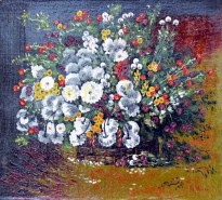 Picturi cu flori Cos cu tufanele