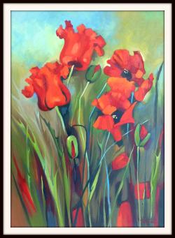 Picturi cu flori Macii din gradina