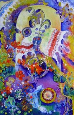 Picturi cu flori In ograda bunicii