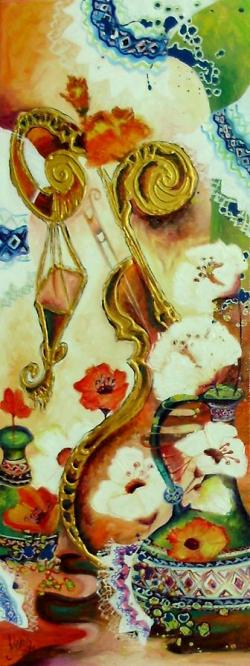 Picturi cu flori La hidede (balul) din sat