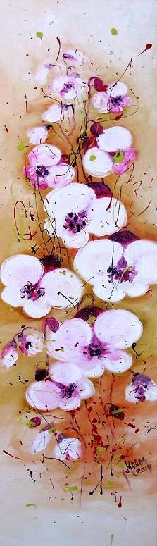 Picturi cu flori Orhideea alba