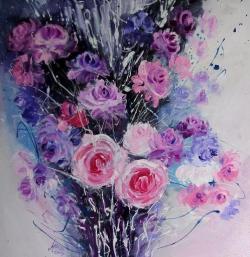 Picturi cu flori Roses de dentelle